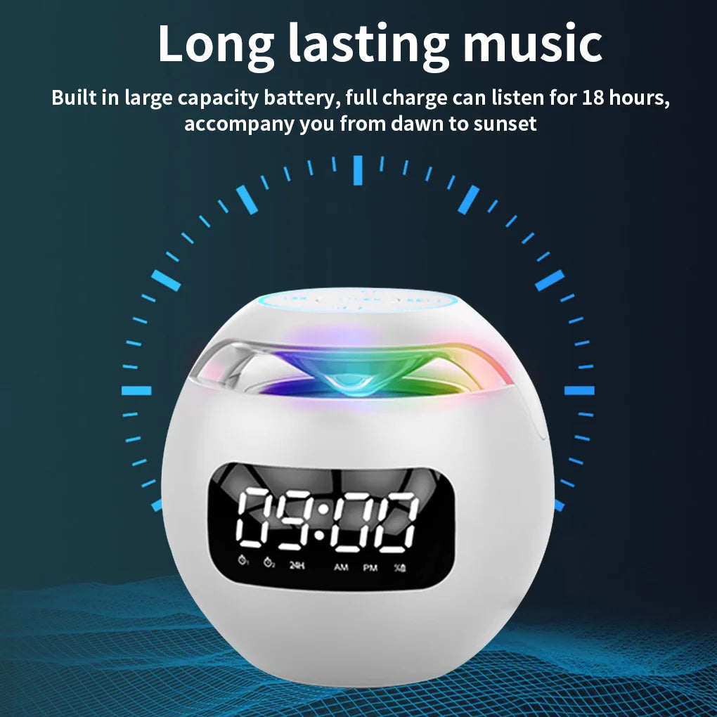 Wireless Bluetooth-Compatible Speaker Ball Radio TF Card Handsfree Call Alarm Clock Louderspeaker Music Type 1