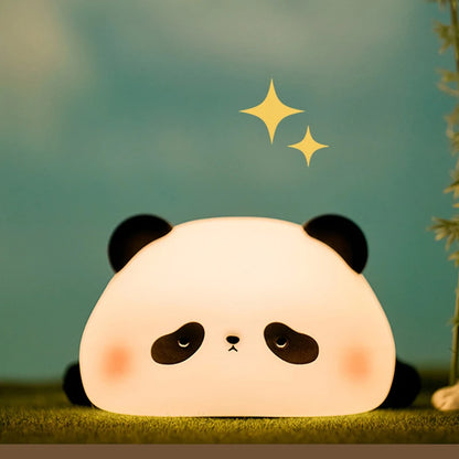 Panda Silicone Night Light Patting Light Sleep Light Bedside Light for Room Decor, Cute Gifts for Boys Girls Baby Children