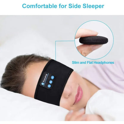 Bluetooth Sleeping Headphones Sports Headband Thin Soft Elastic Comfortable Wireless Music Earphones Eye Mask for Side Sleeper