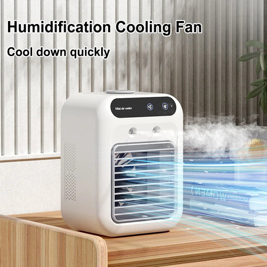 2024 New Multifunctional Cooling Fan USB Rechargeable Portable Air Conditioner 500Ml Household Silent Fan Humidifier Air Cooler