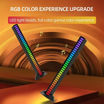 Intelligent RGB Symphony Sound Control LED Light Music Rhythm Ambient Pickup Lamp App Control for Compute Gaming Desktop Decor