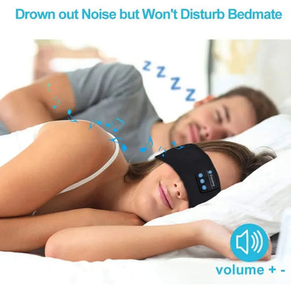 Bluetooth Sleeping Headphones Sports Headband Thin Soft Elastic Comfortable Wireless Music Earphones Eye Mask for Side Sleeper