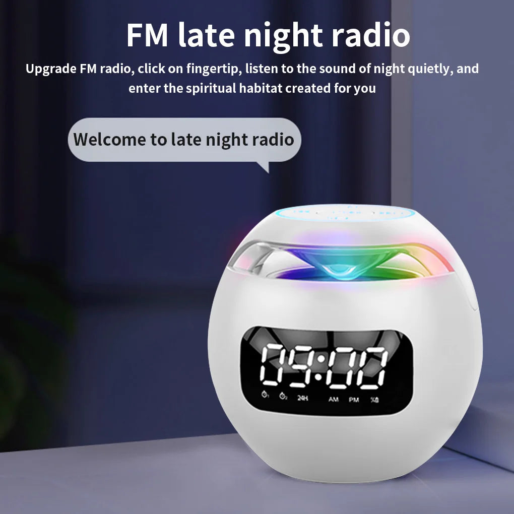 Wireless Bluetooth-Compatible Speaker Ball Radio TF Card Handsfree Call Alarm Clock Louderspeaker Music Type 1