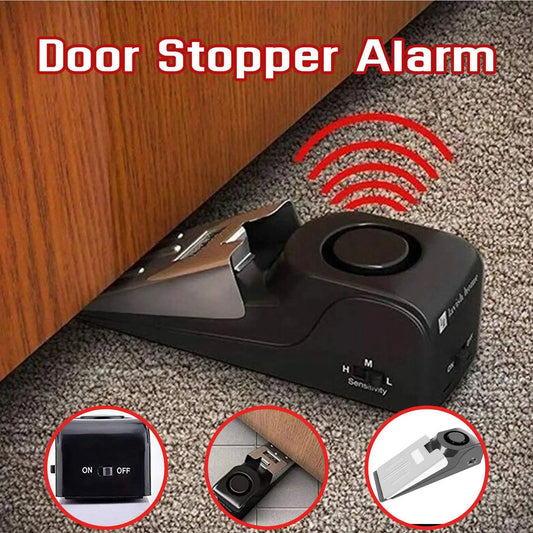 125 DB Anti-Theft Burglar Stop System Security Home Alarm System Door Block Blocking Home Wedge Stopper Shaped Safety Stop I3O4