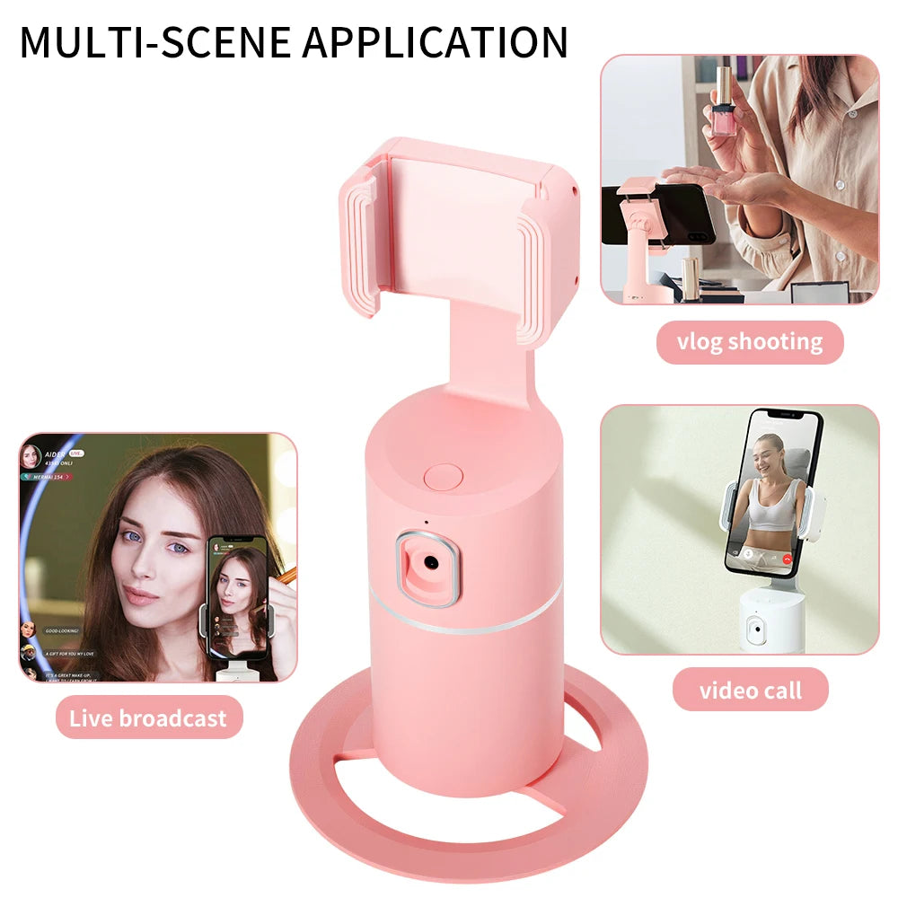 Portable Smart AI Gimbal Stabilizer with 360 Degrees Auto Face Tracking for Live Video Record Photography Makeup