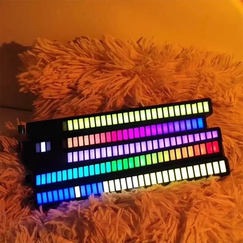 Intelligent RGB Symphony Sound Control LED Light Music Rhythm Ambient Pickup Lamp App Control for Compute Gaming Desktop Decor