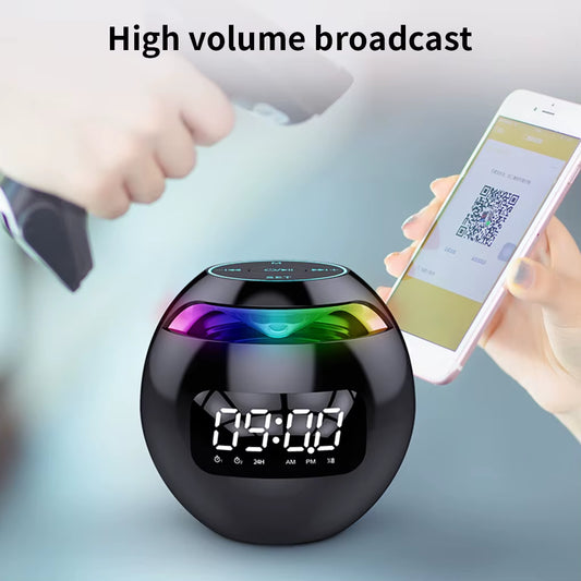 Wireless Bluetooth-Compatible Speaker Ball Radio TF Card Handsfree Call Alarm Clock Louderspeaker Music Type 1